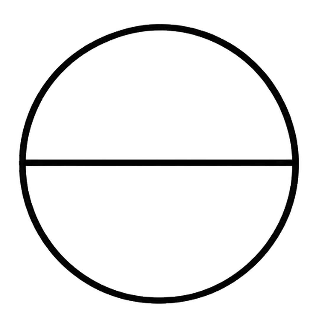 One straight line across the middle of the circle from left to right