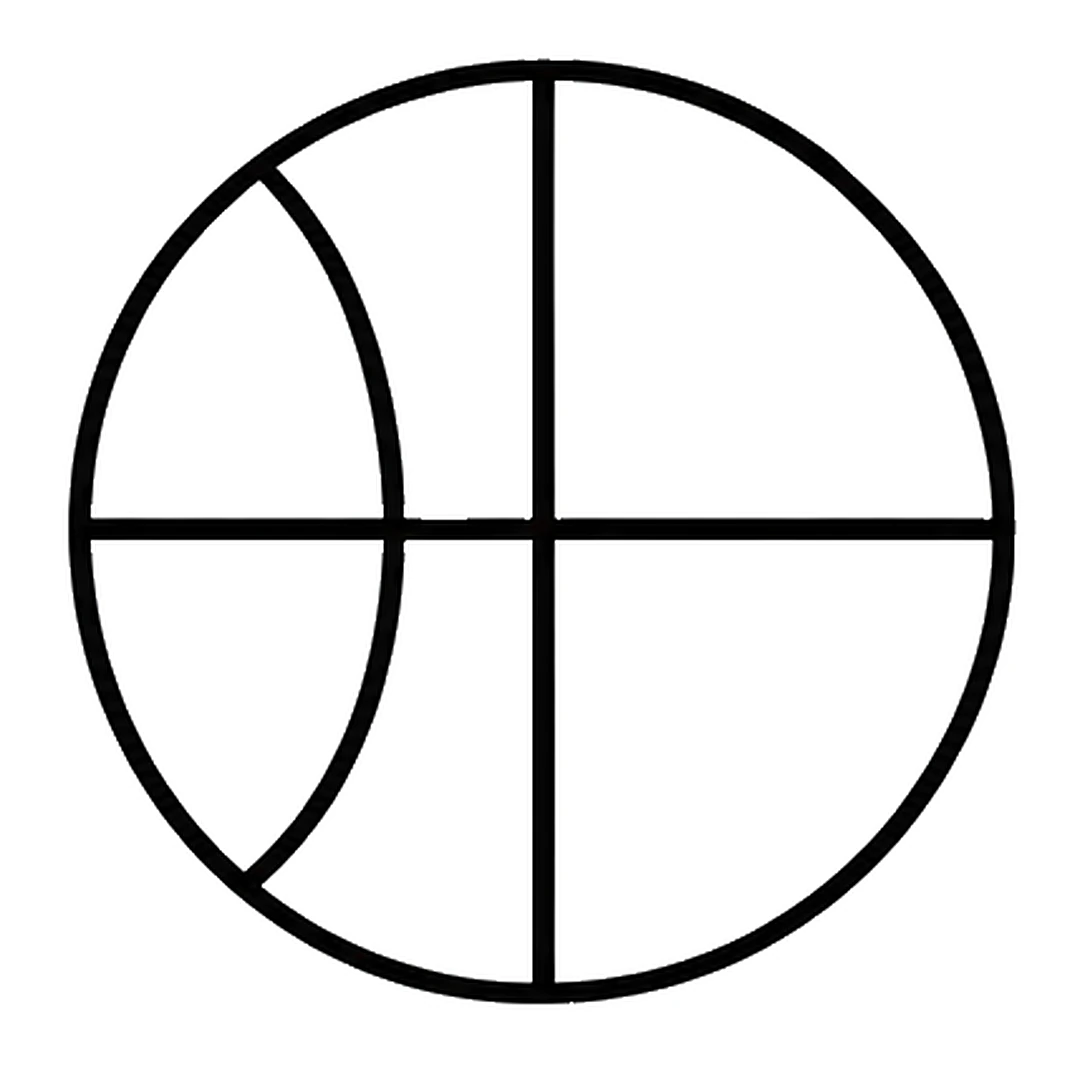 A curved line on the left side, bending in toward the middle