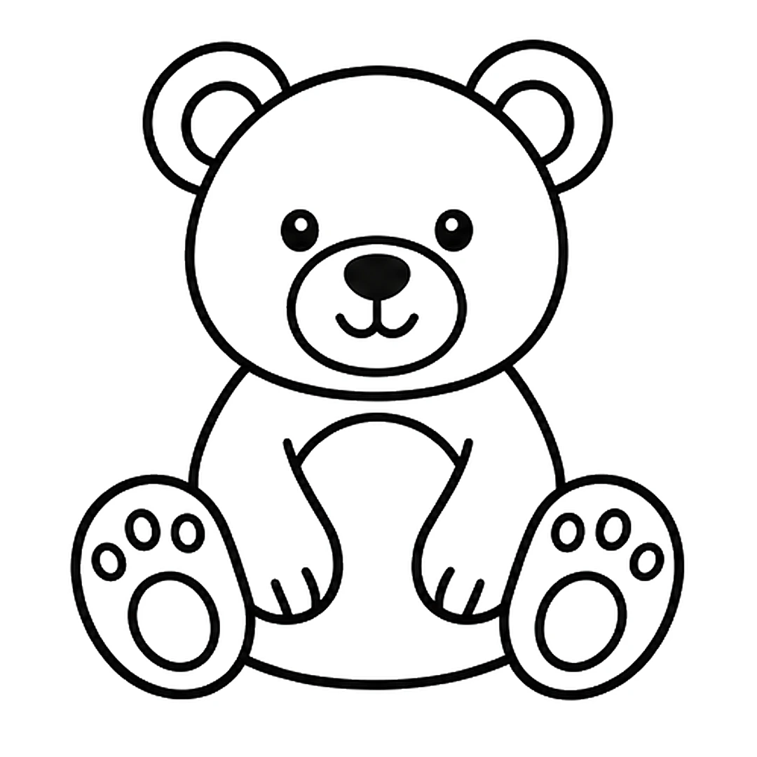 Paw pads on both feet, each with one big oval pad and three small toe pads
