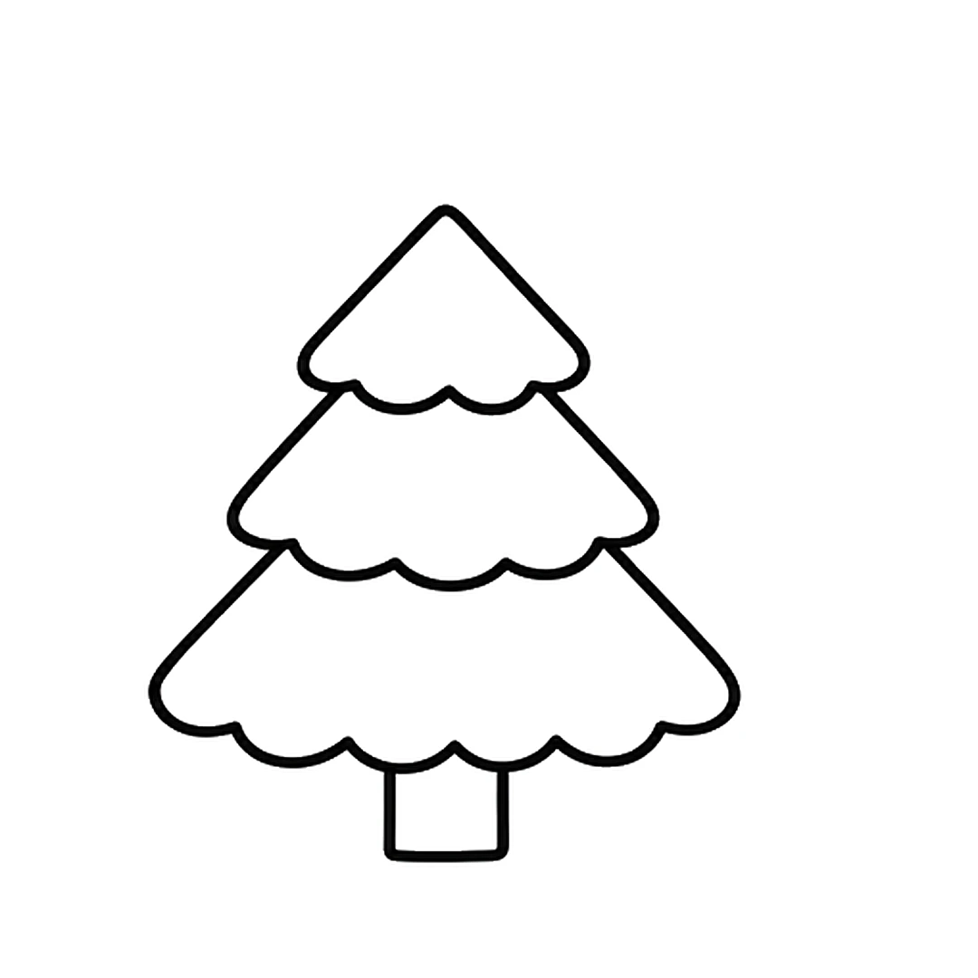 Three wavy tiers stacked into a tree shape, each smaller than the one below