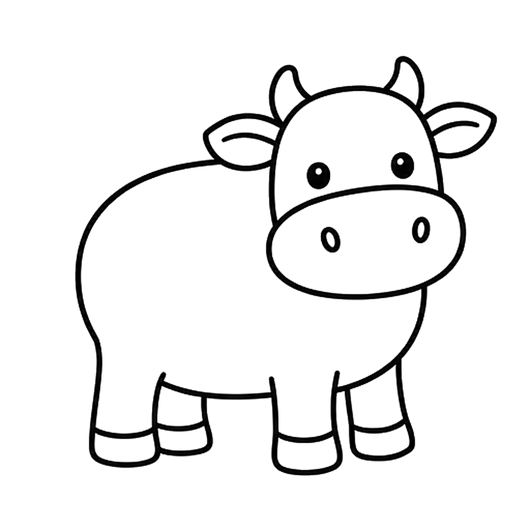 Four short legs with a hoof line on each, and the bottom of the body redrawn higher as a belly line between them