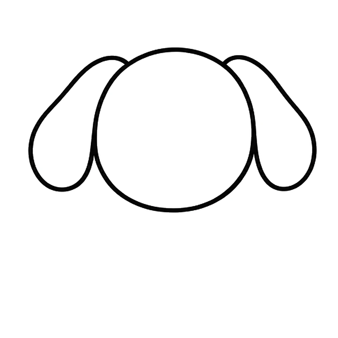 Two long floppy ears hanging down on each side of the head