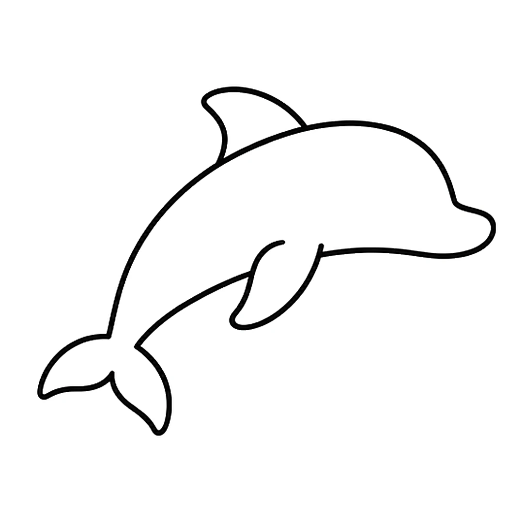 The back redrawn curving down into a tail with two flukes, and a flipper under the body with the belly line erased inside it
