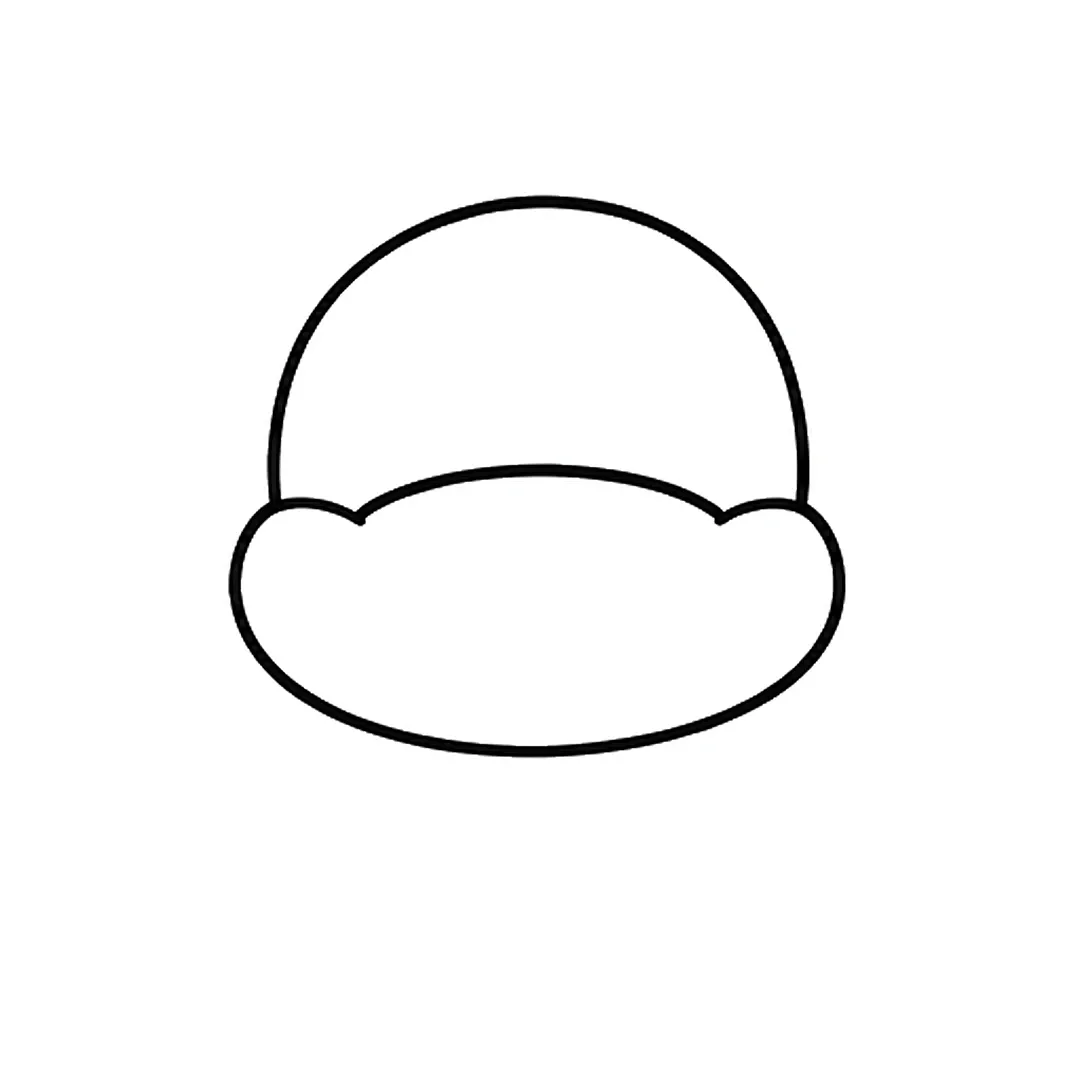 A round dome for the top of the head and a wide bumpy snout under it