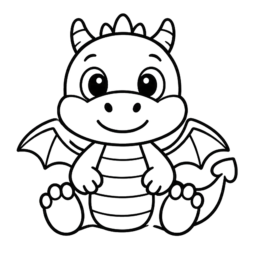Two bat-like wings behind the shoulders and three small spikes on top of the head