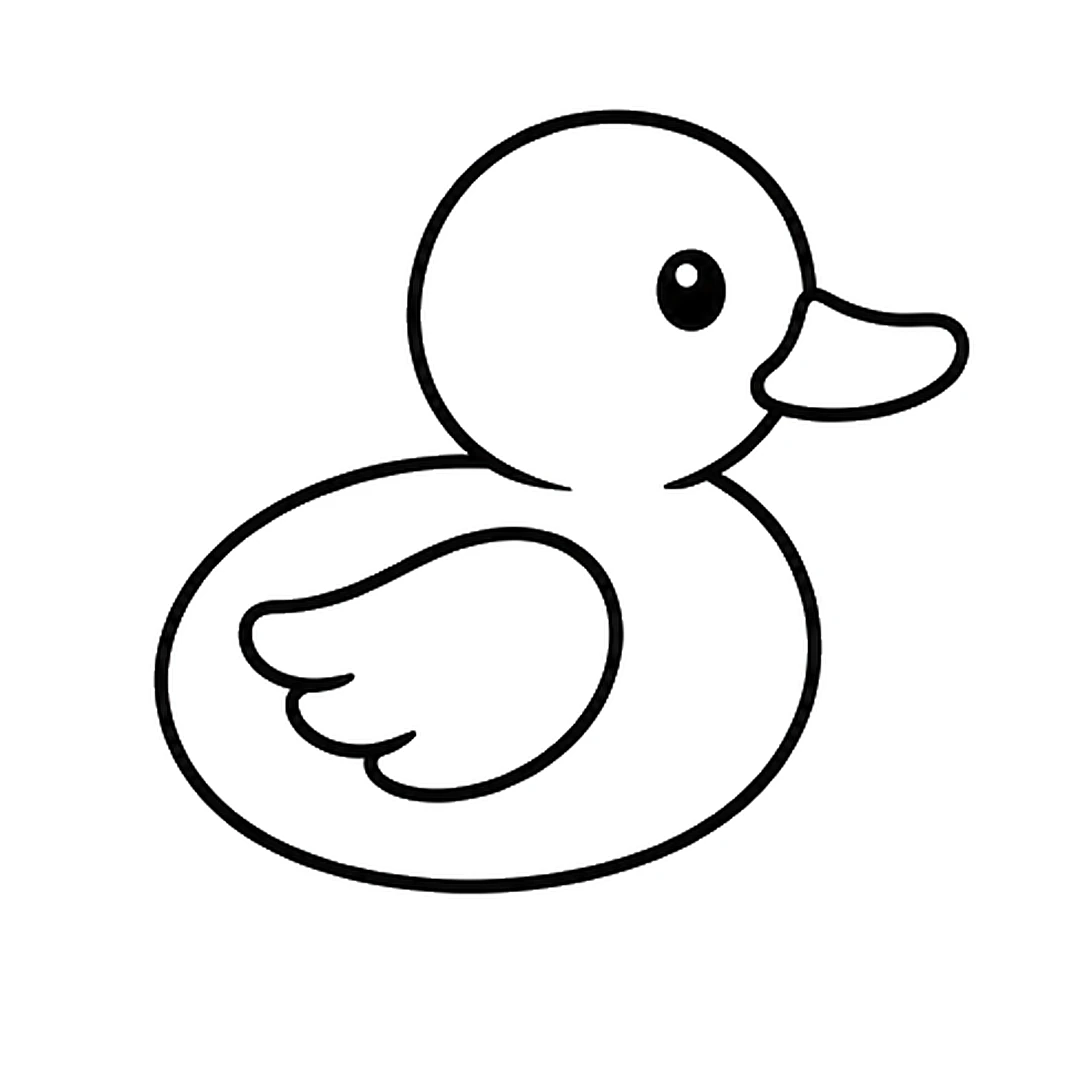 A wing with three feather scallops on the body, and the line between the head and body erased
