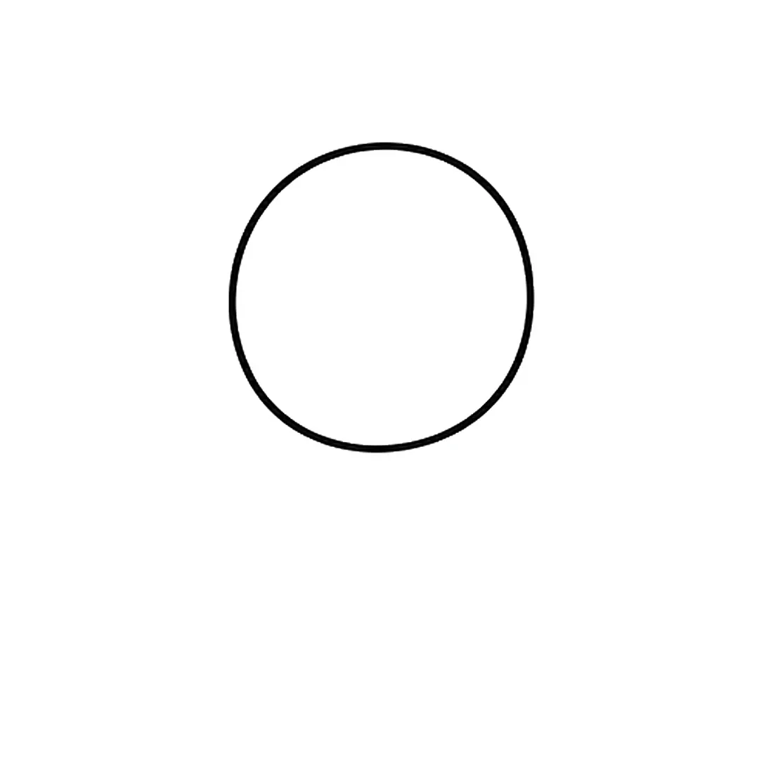 A round circle for the elephant's head