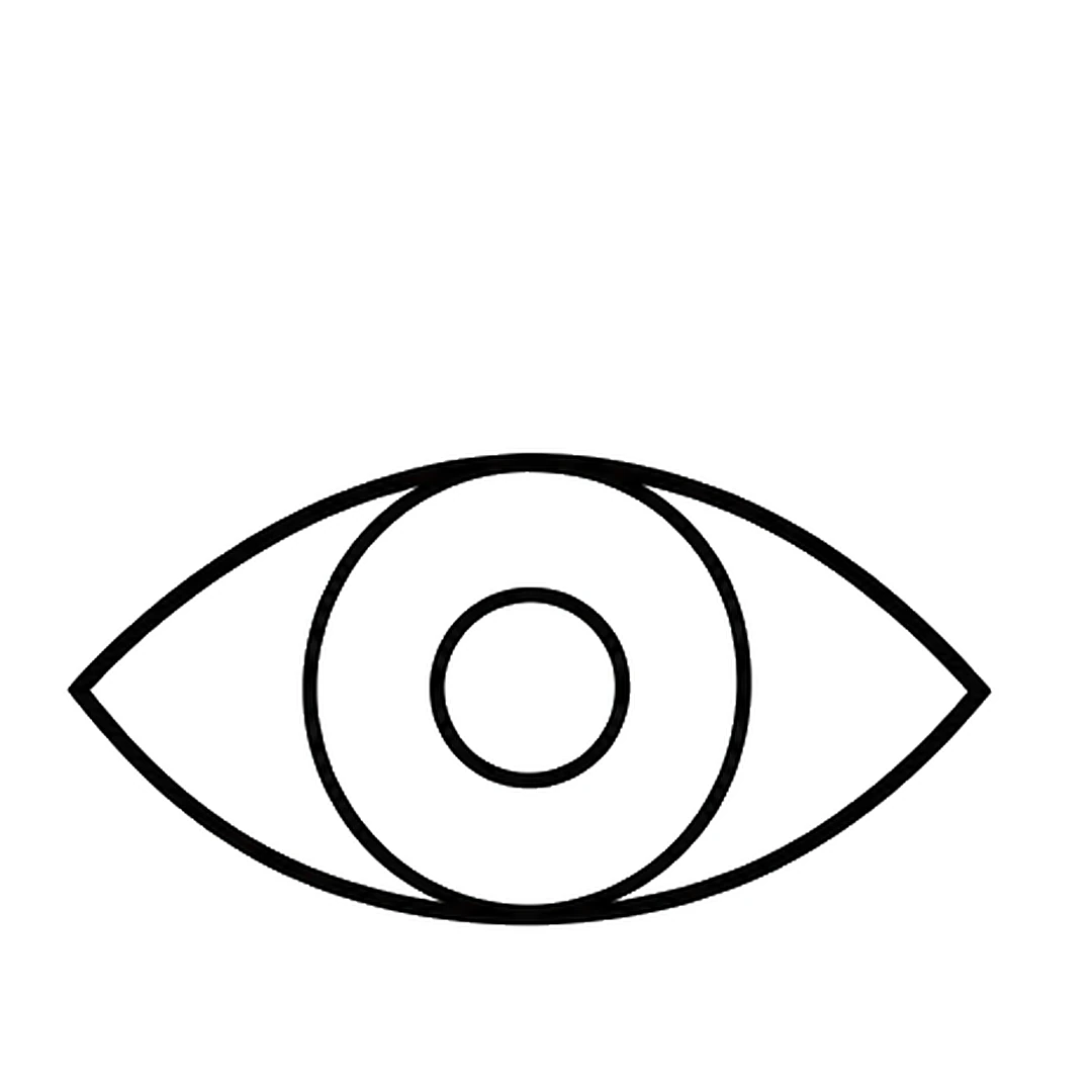 A small circle in the middle of the iris for the pupil