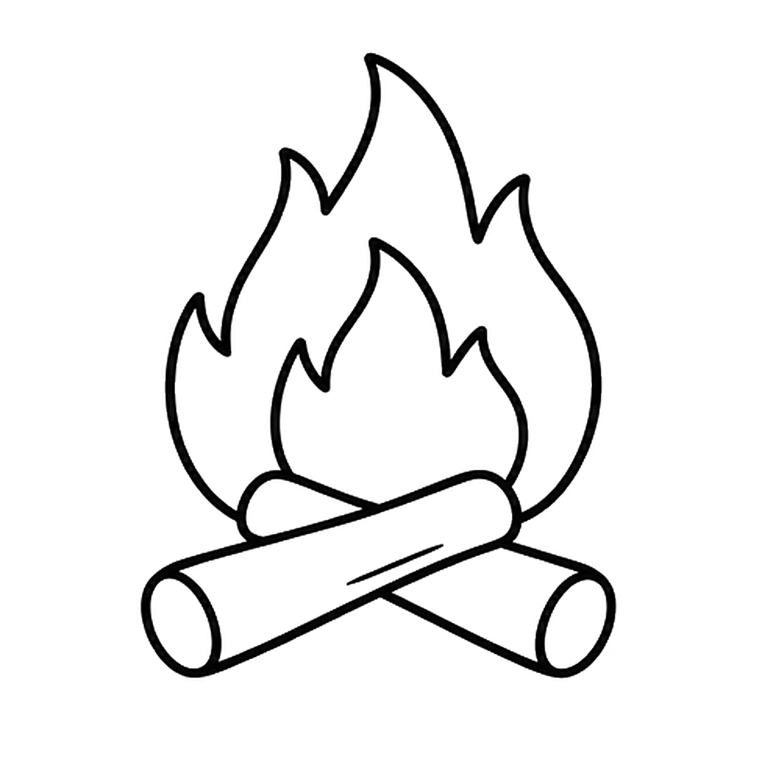 A smaller flame with wavy tips inside the big flame