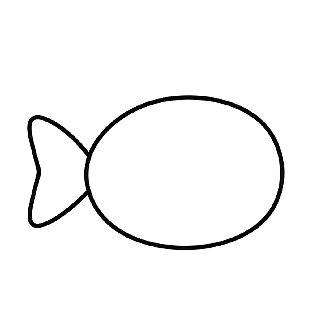 A tail on the left side of the oval with a small notch in its middle