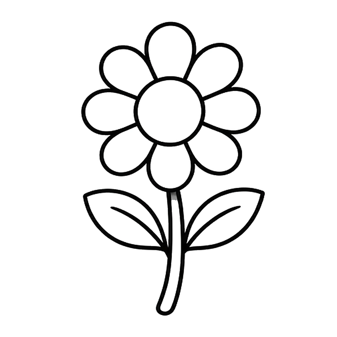 Two pointed leaves on the stem, one on each side, each with a vein line