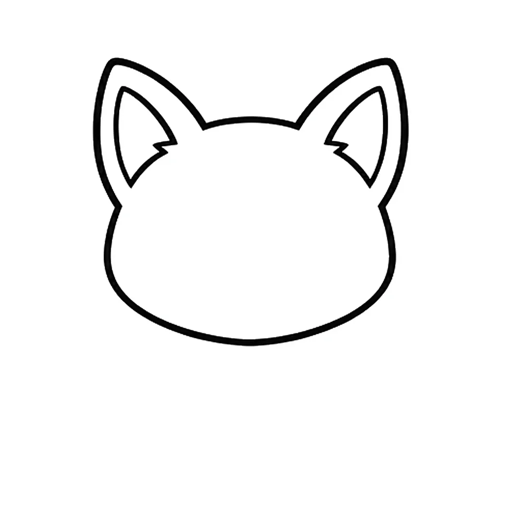 A round head with two tall pointed ears, each with an inner ear line and a fur tuft