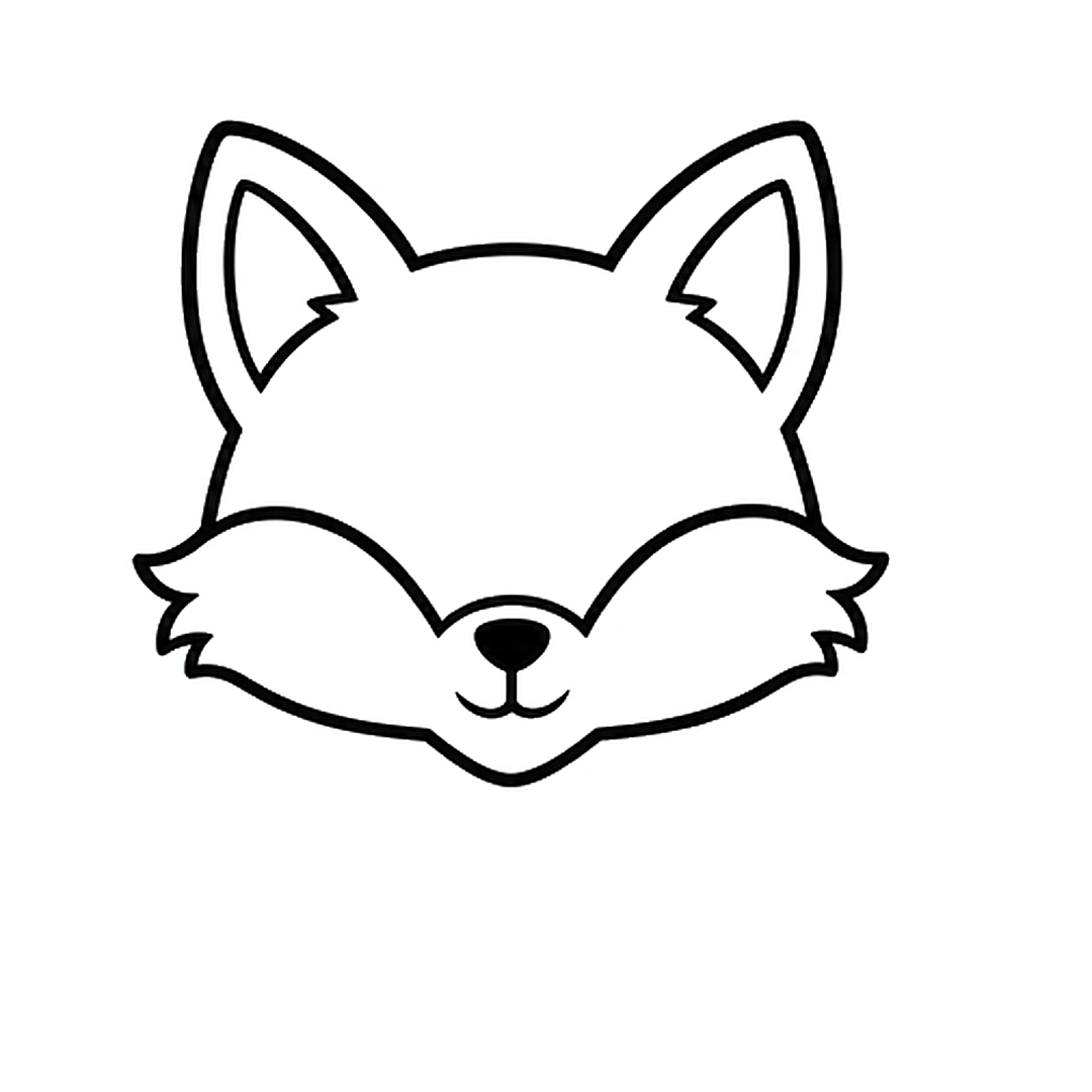 Fluffy cheeks on both sides, a pointed chin, a small nose and a smile, with the old head bottom erased