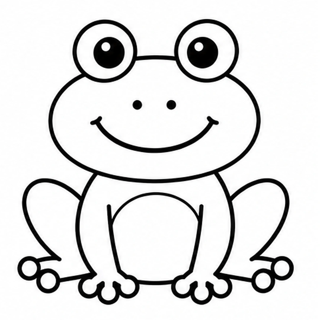 Two front legs down the belly with three round toes each, and two bent back legs on the sides with two round toes each