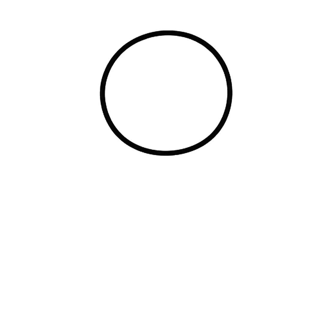 A round circle drawn for the gingerbread man's head