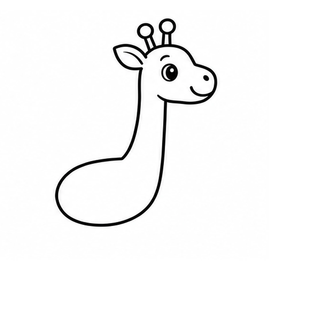 A long neck going down from the head into a round body, with the bottom of the head erased where the neck joins