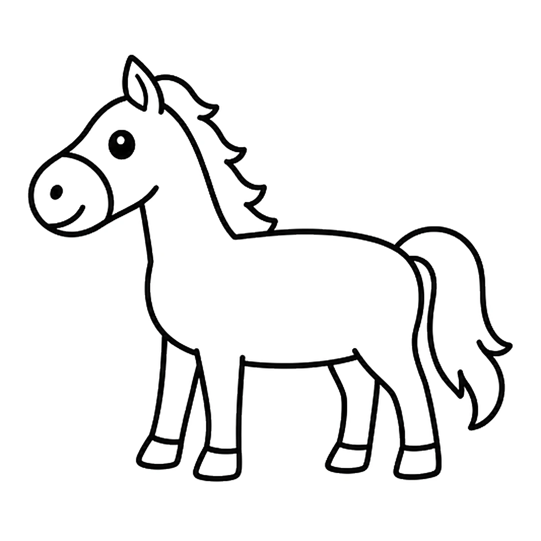 A wavy mane along the back of the neck and a long wavy tail at the back
