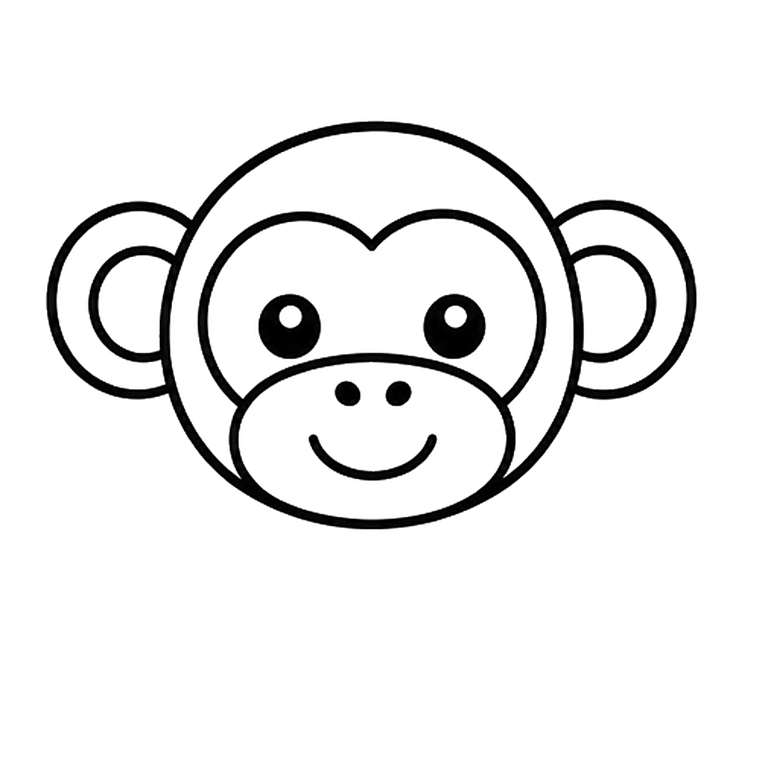 Two small nostril dots and a curved smile on the muzzle
