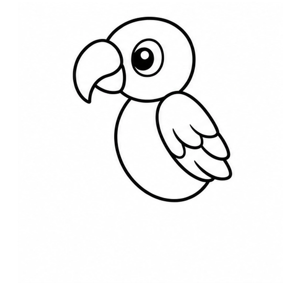 A folded wing with three layers of feathers on the right side of the body, with the body line under the wing erased