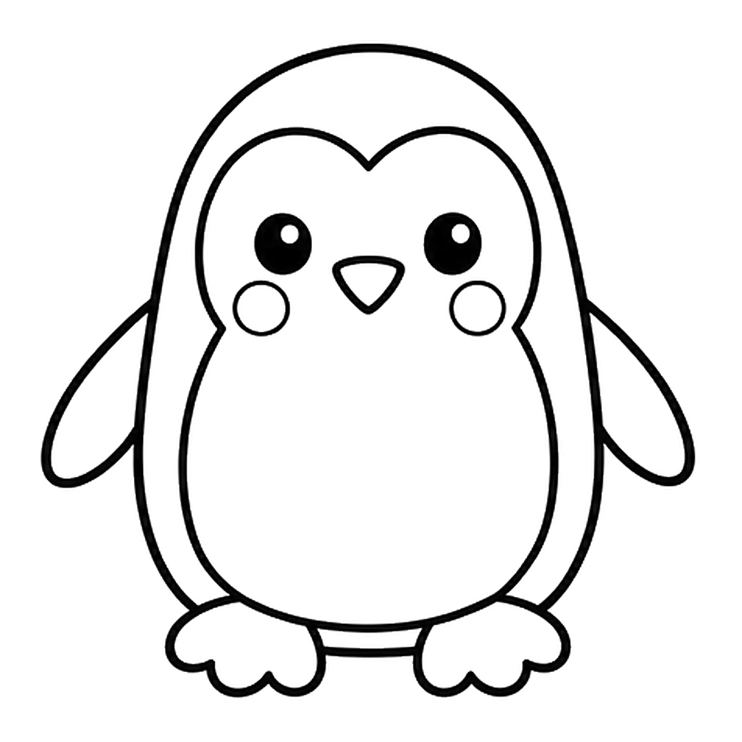 Two wide feet with three rounded toes each and two small round cheeks