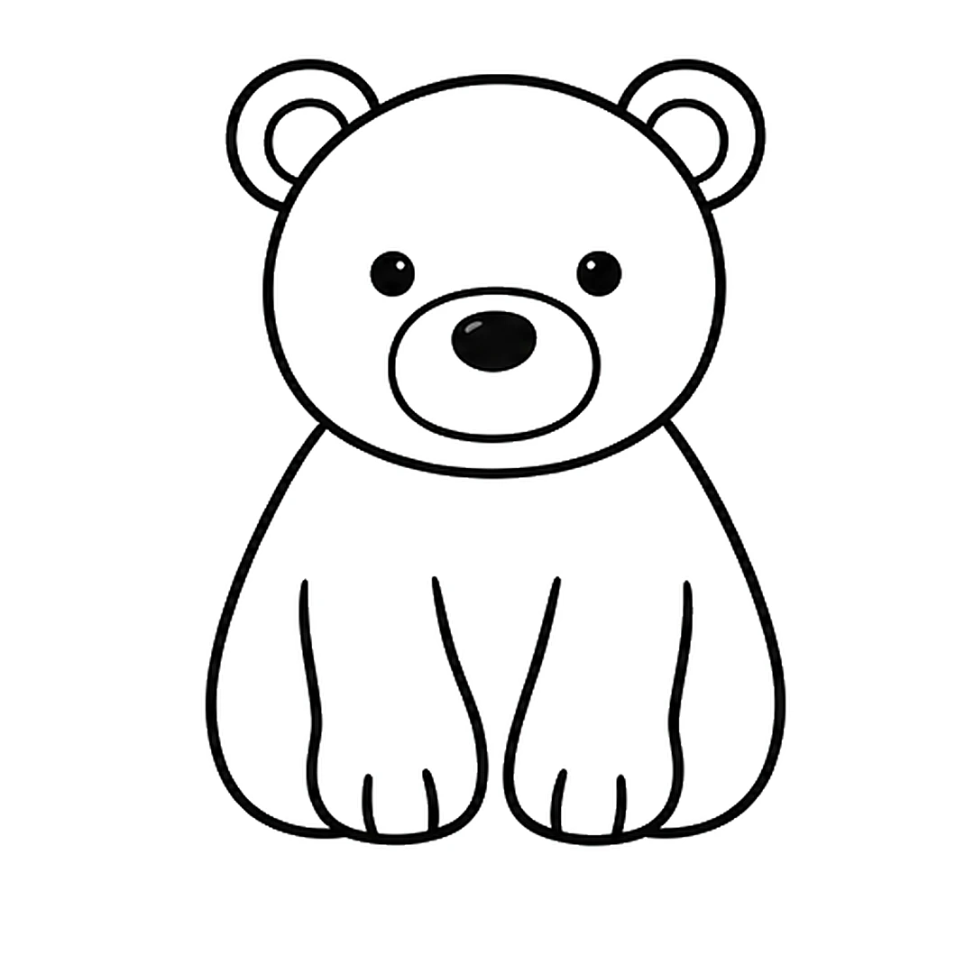 Two front legs drawn down the body with short toe lines at the bottom