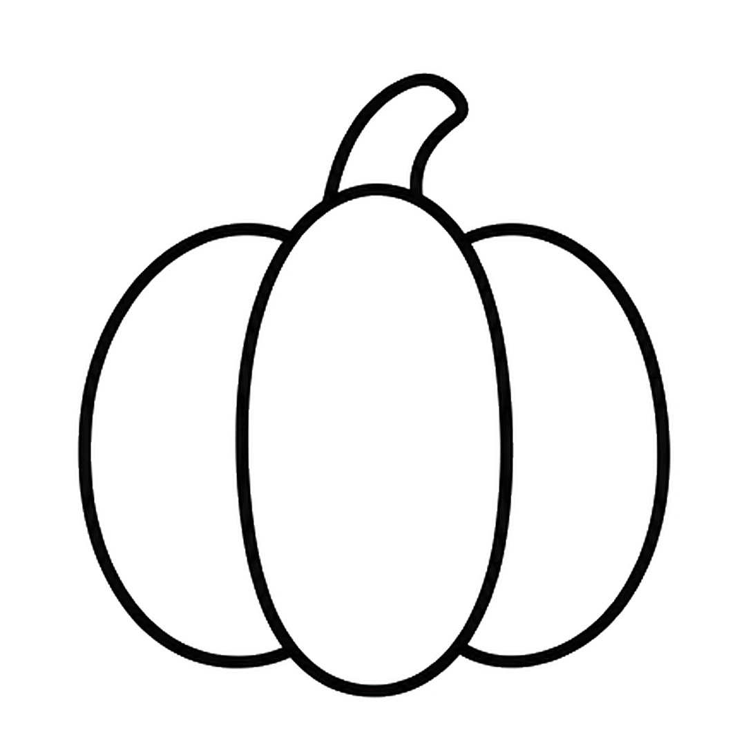 A short, curved stem on top of the middle oval