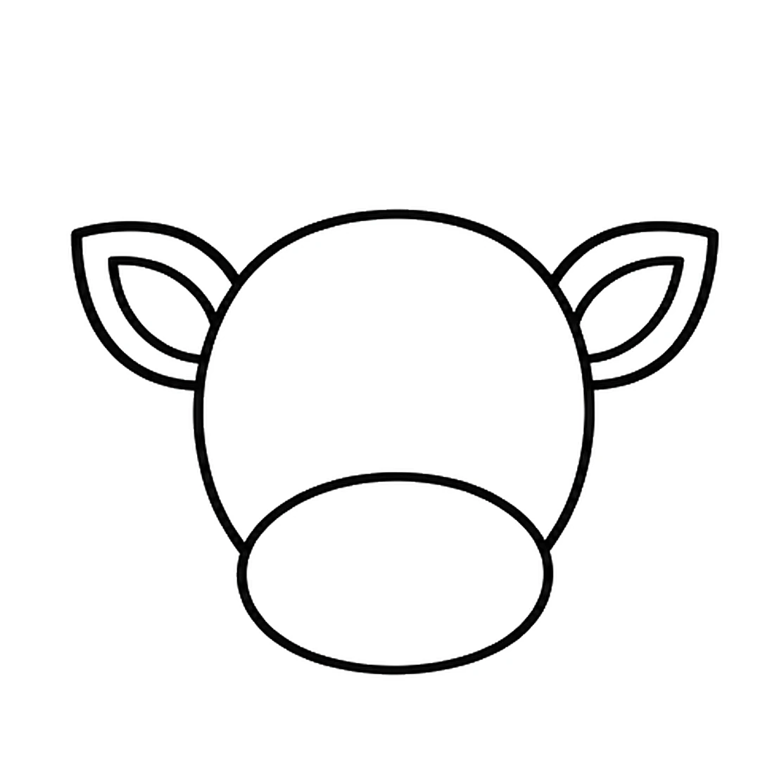 Two pointed ears with inner ear lines on each side of the head