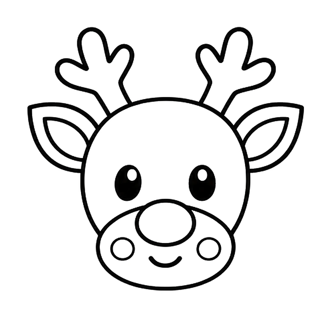 Two small cheek circles and a curved smile under the nose