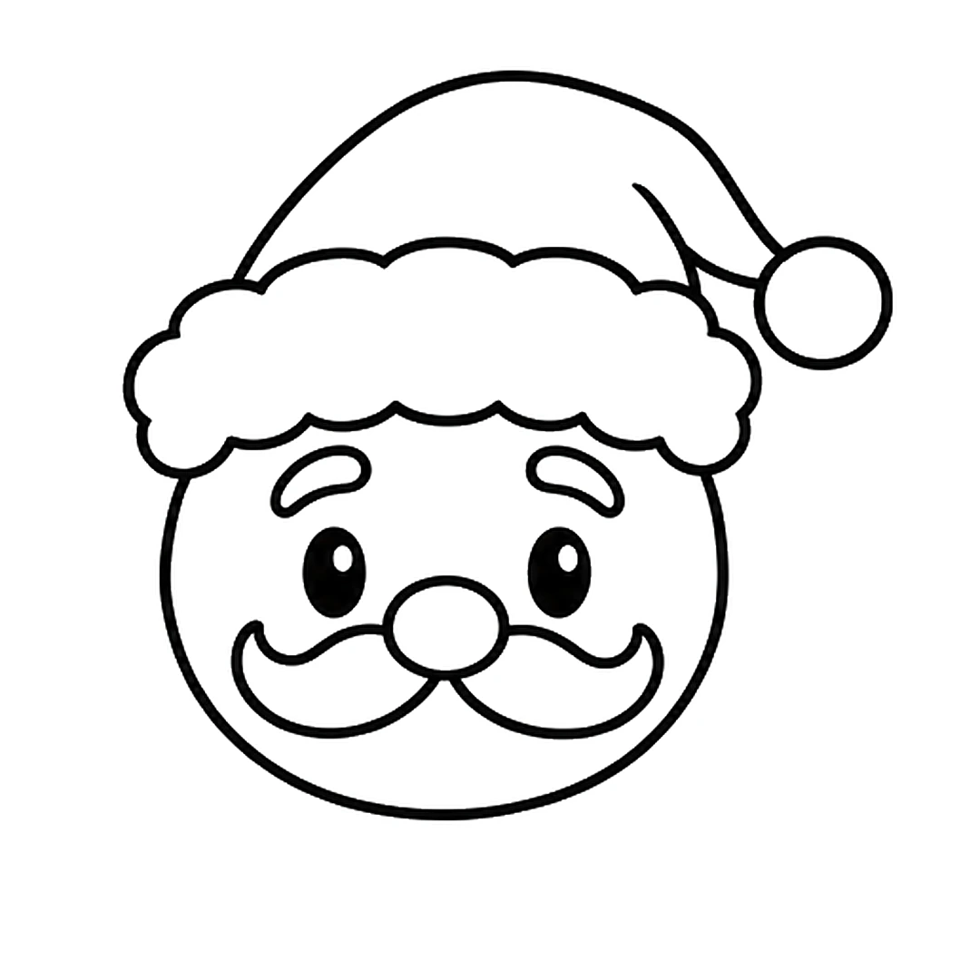 A curly mustache added under Santa's nose