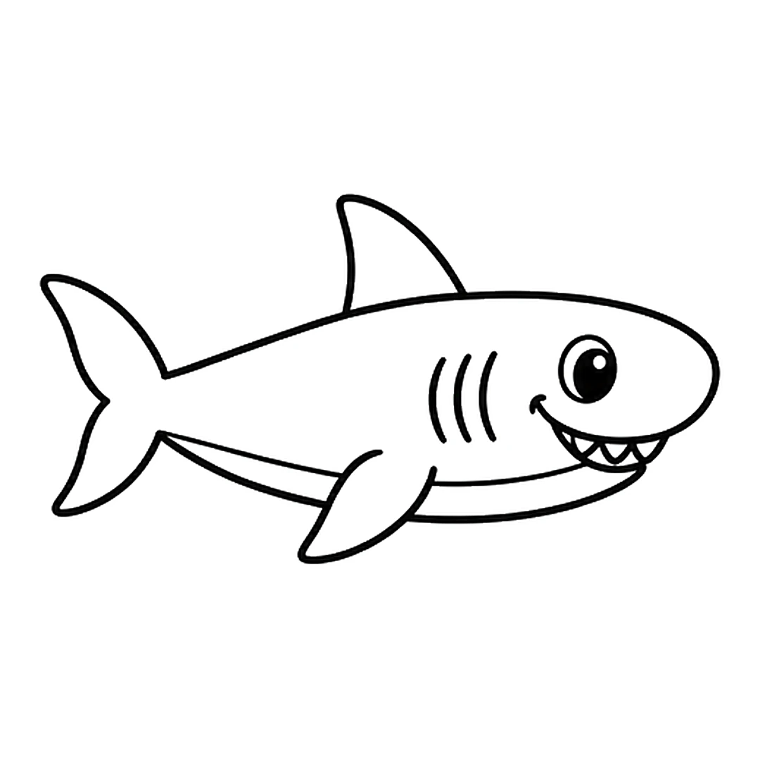 Three curved gill lines behind the eye and a belly line from the tail to the mouth