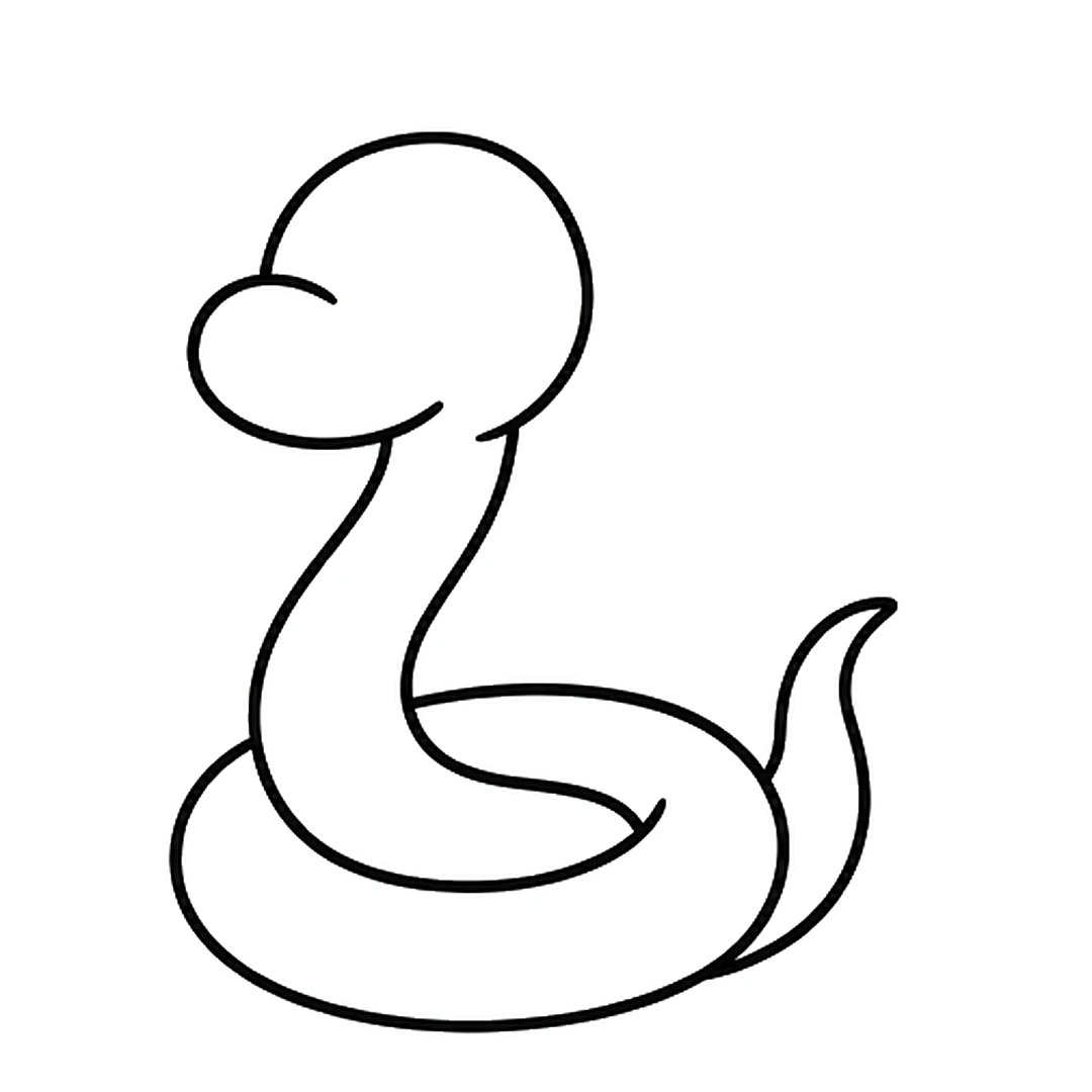 The neck joined into a round coil at the bottom, with a pointed tail curving up on the right