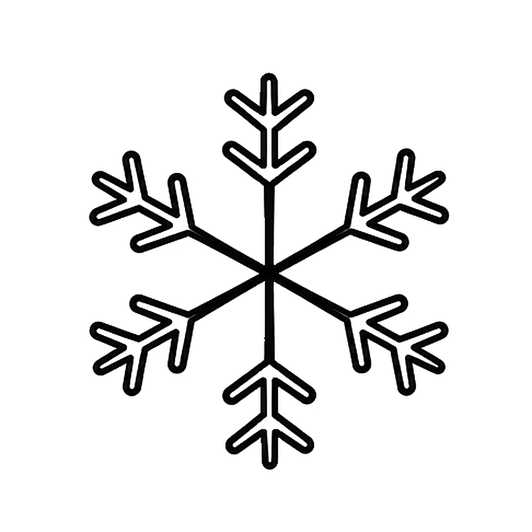 A second V-shaped branch added halfway down each of the six arms
