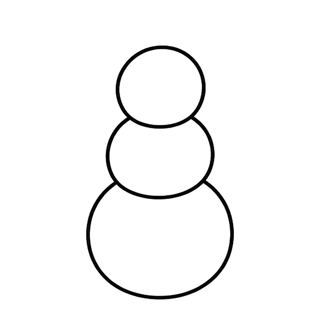 Three stacked circles, big at the bottom, medium in the middle and small on top