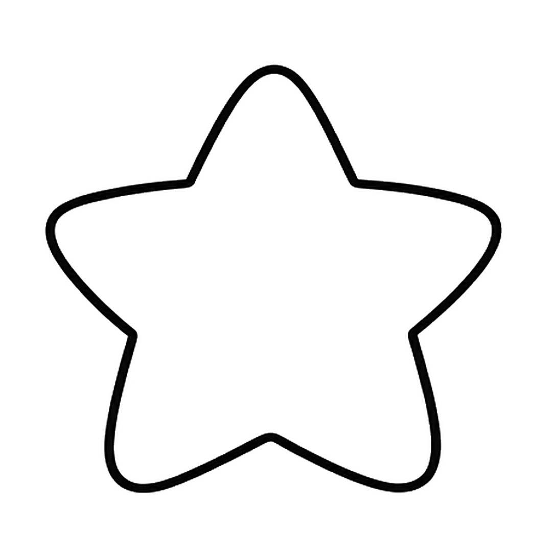 A big five-pointed star outline with soft rounded points