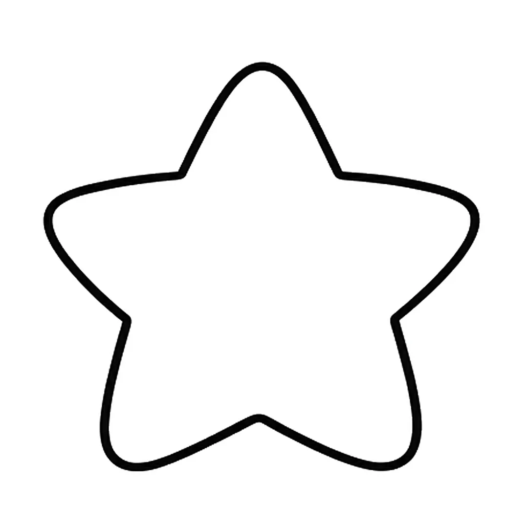 A big five-pointed star outline with soft rounded points