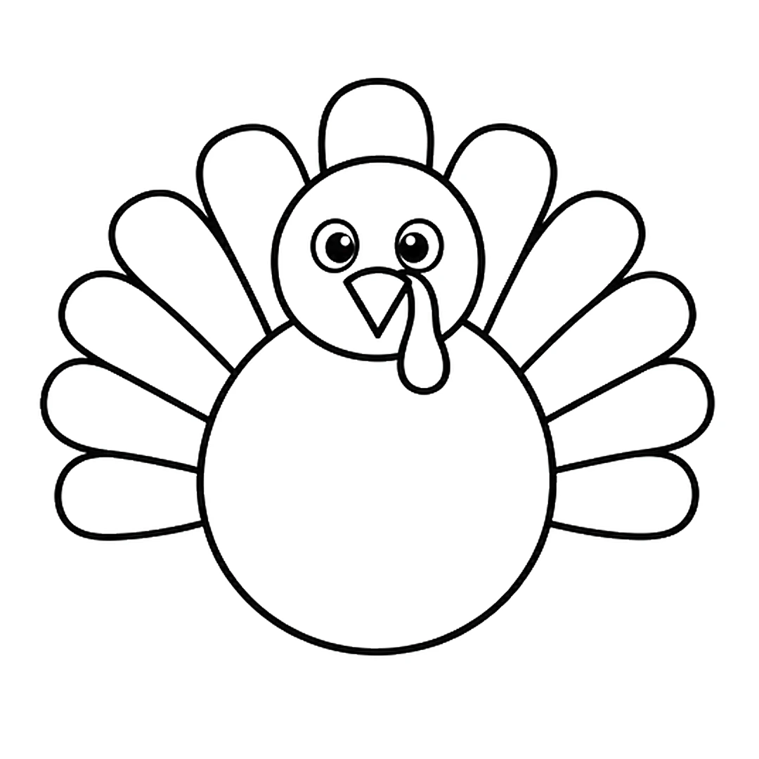 Eleven rounded tail feathers fanned out behind the turkey's body