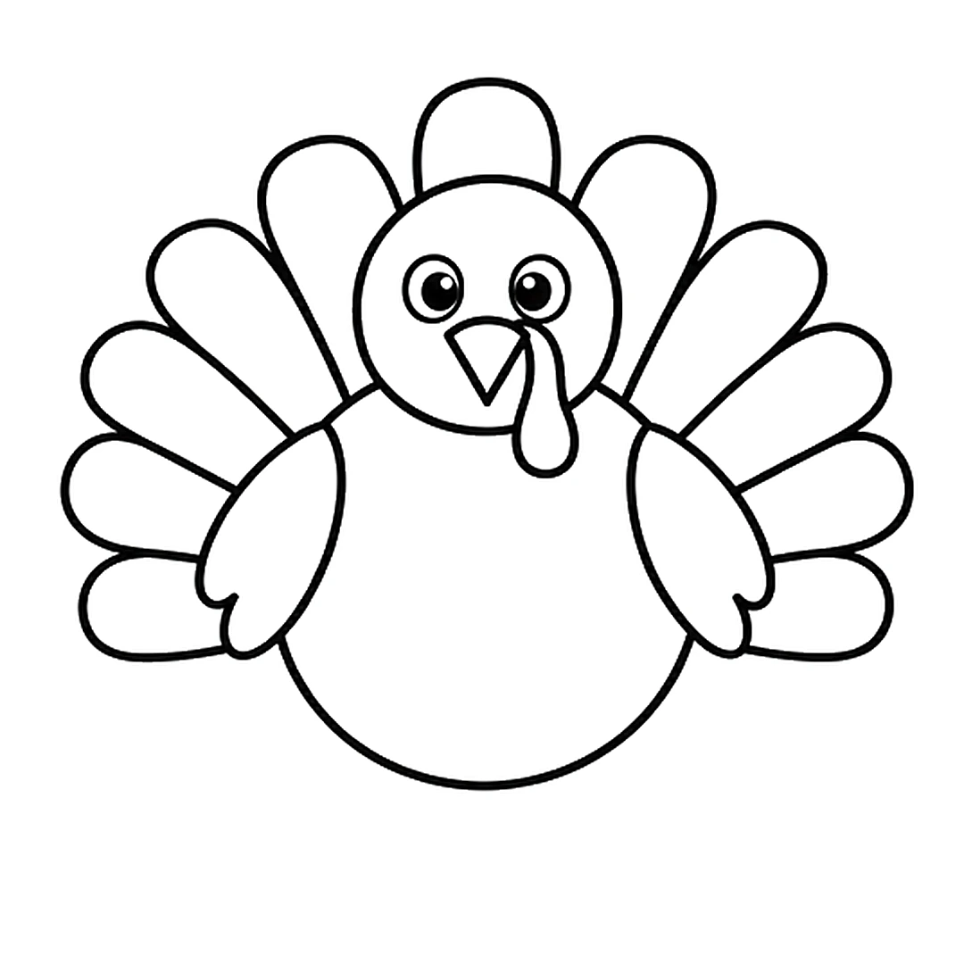 A rounded wing on each side of the turkey's body