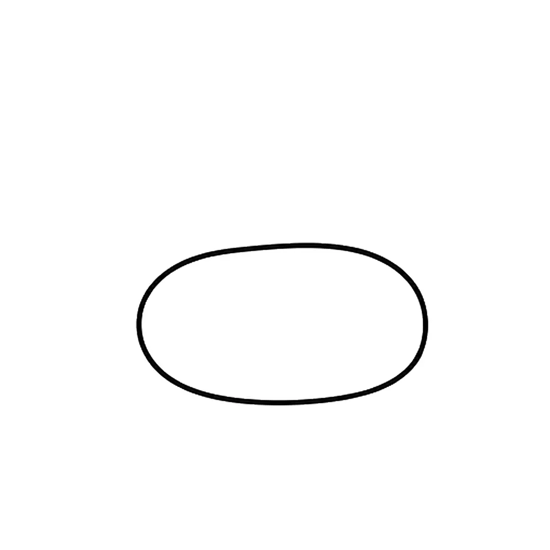 A wide oval for the unicorn's body