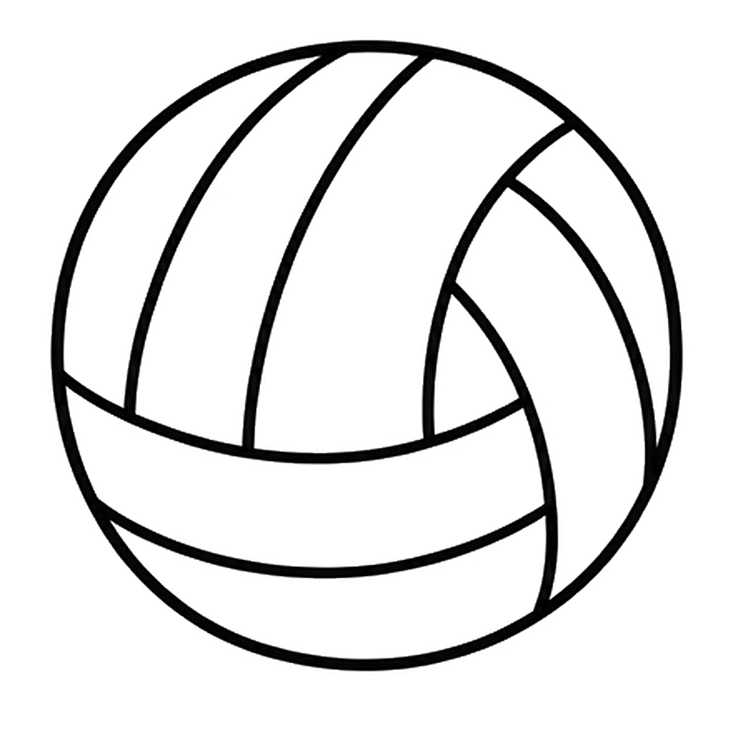 A curved band of two lines across the bottom of the ball, with the old line parts inside and under it erased