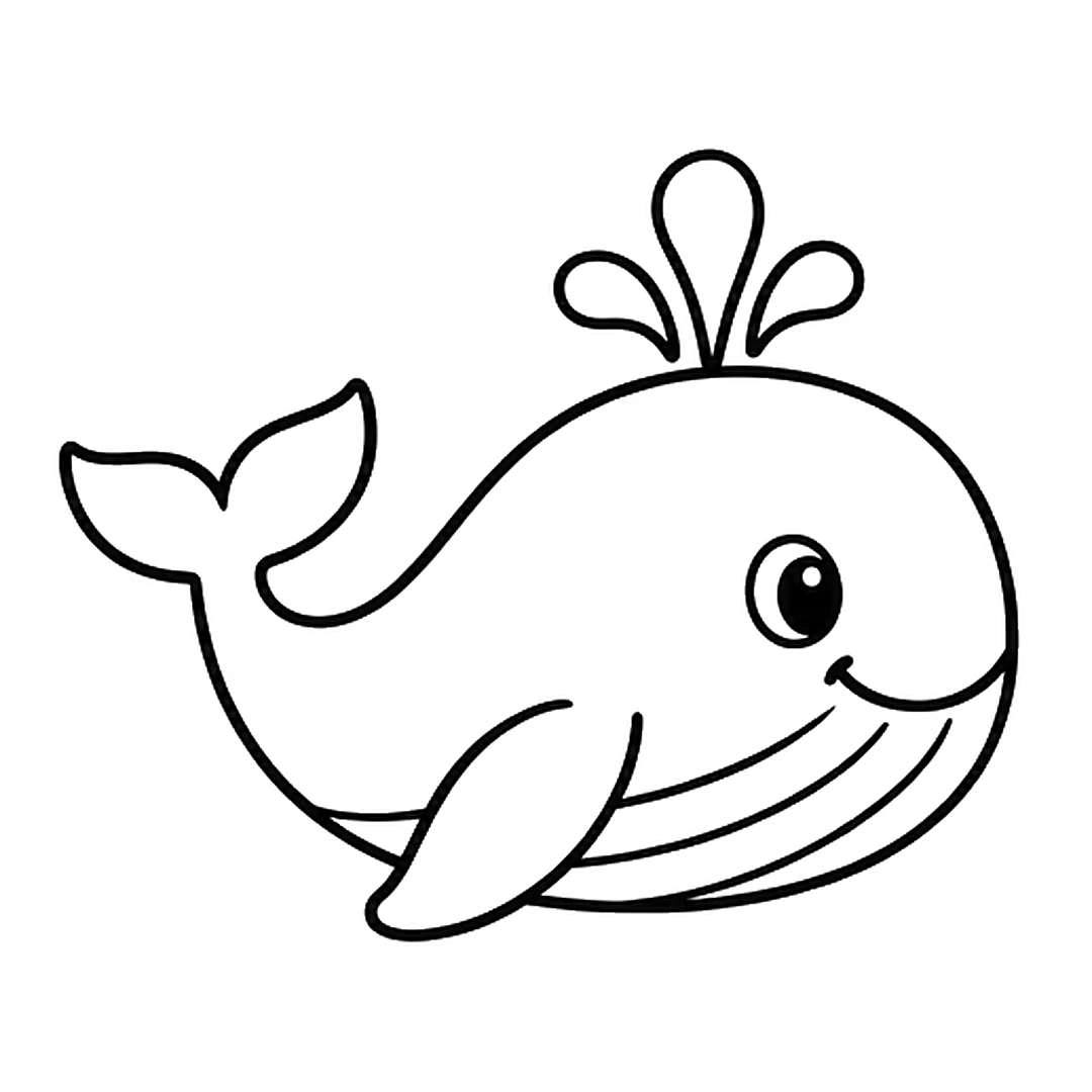 A water spout with three drop shapes coming from the top of the head
