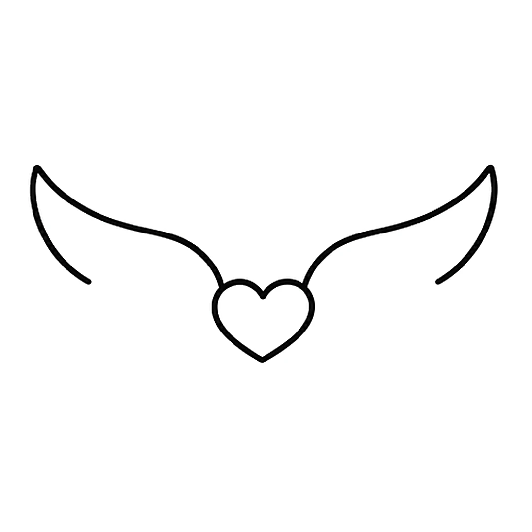A matching curved top edge on the right side of the heart