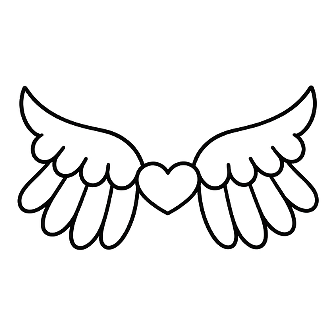 A row of four long rounded feathers hanging under the small feathers on each side