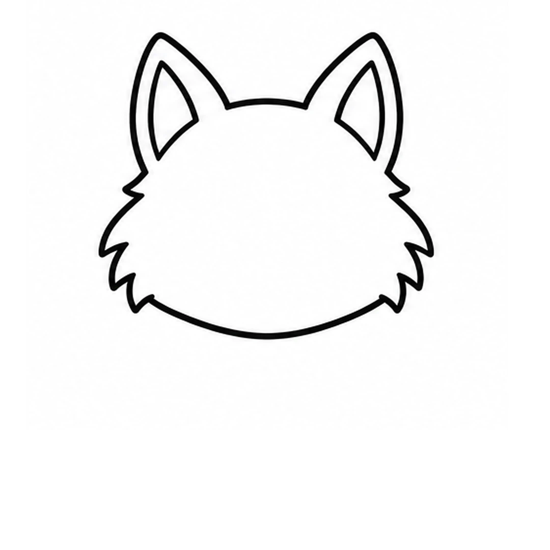 The sides of the head redrawn as fluffy, spiky cheek fur